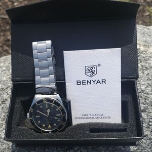 Benyar Silver and Black Watch